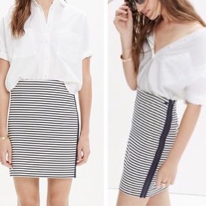 Madewell Side Zipper Mini (Navy Striped)